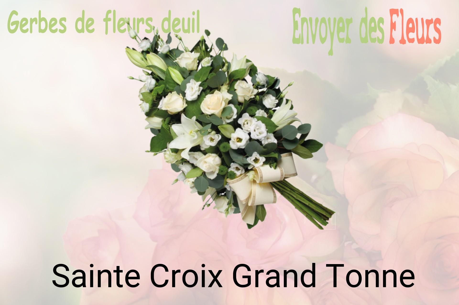 Gerbe de fleurs de deuil livrée à Sainte-Croix-Grand-Tonne